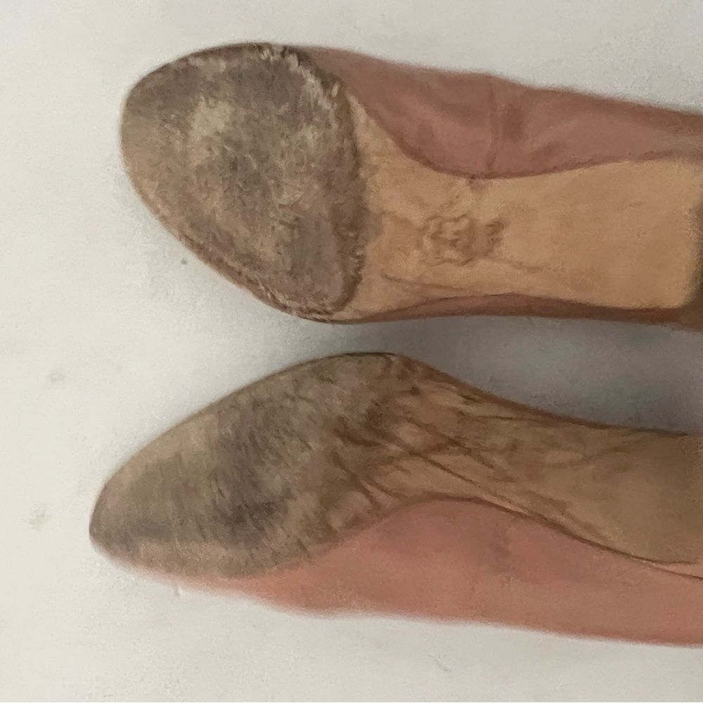 Tory Burch Blush Oak Raleigh Pump runway gold logo dress shoes rare heels - Picture 10 of 11